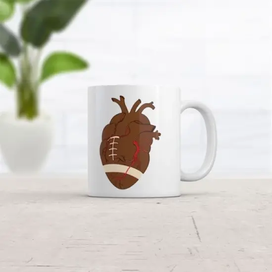 Crazy Dog Football Heart Mug Funny Sarcastic Anatomy Graphic Novelty Coffee Cup-11oz image {1}