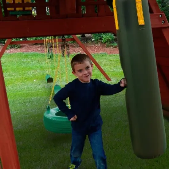 Gorilla Playsets Punching Bag - Green with Yellow Straps image {2}