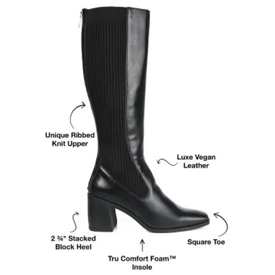 Journee Collection Womens Winny Tru Comfort Foam Extra Wide Calf Stacked Heel Knee High Boots image {7}