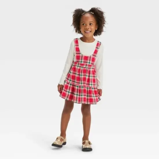 Toddler Girls' Plaid Skirtall Set - Cat & Jack&trade; Red image {2}