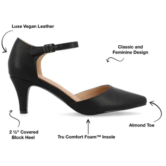 Journee Collection Womens Bettie Tru Comfort Foam Almond Toe Mid Heel Pumps image {7}