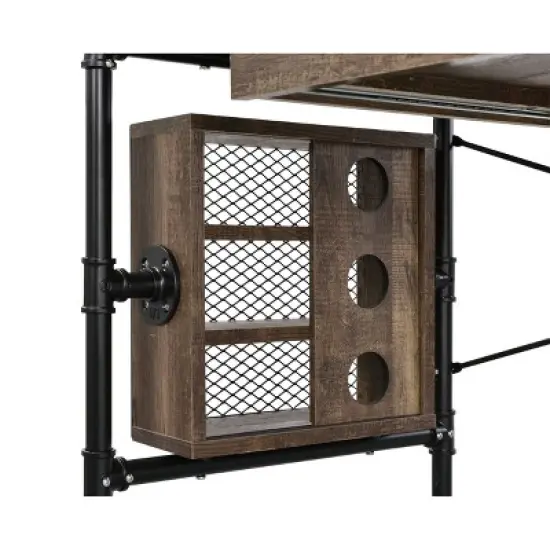 Endang Writing Desk Weathered Oak/Black - Acme Furniture image {6}