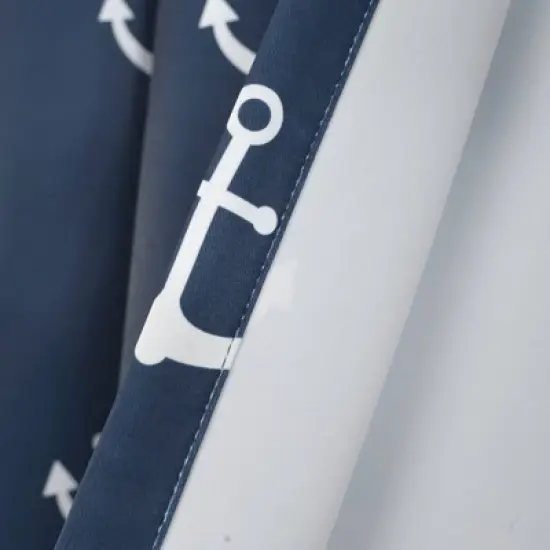 52"x63" Anchor Room Darkening Window Curtain Panels Navy - Lush D&eacute;cor image {4}