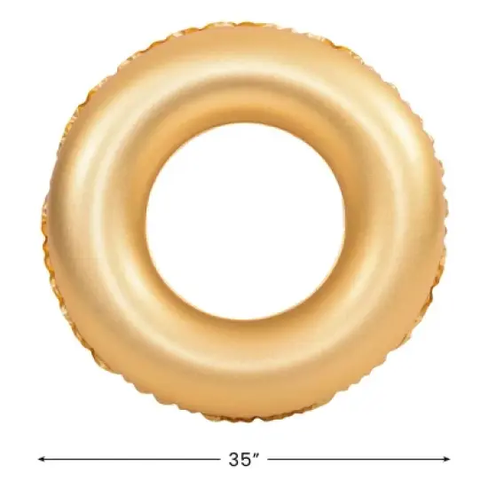 Pool Central 35" Inflatable Golden Pool Ring Float image {3}