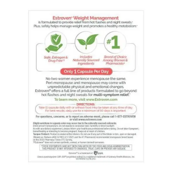 Estroven Menopause Relief + Stress Supplement Caplets - 28ct image {3}