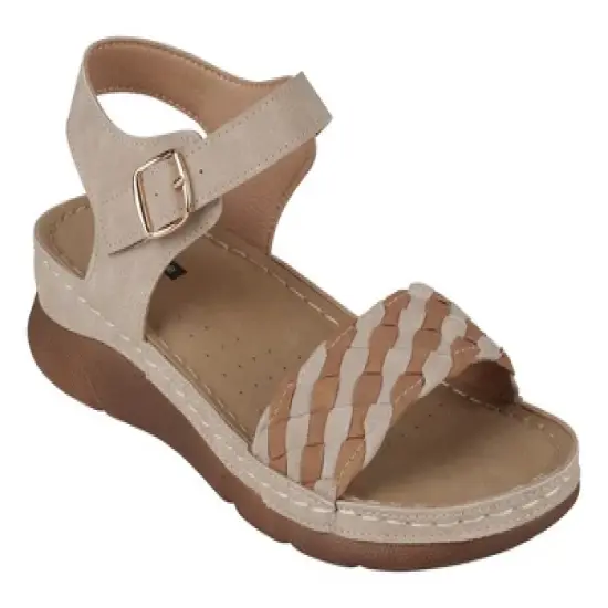 GC Shoes Millis Woven Comfort Slingback Flat Sandals image {6}