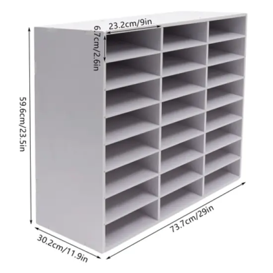 YIYIBYUS 24-Slot Desktop File Holder, Office Mailbox, Literature Organizer, White image {3}