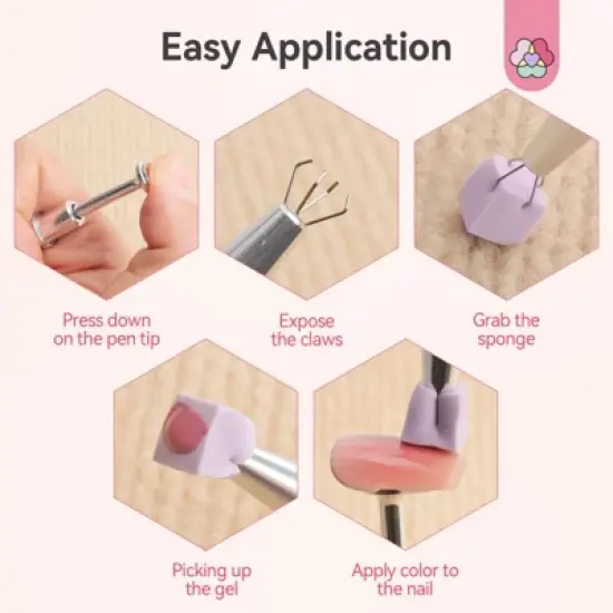 SAVILAND Pro Ombre Sponge Kit - 100-Count Purple Gradient Tools w/Tweezer Pen for Aura Nails Salon & DIY. image {6}