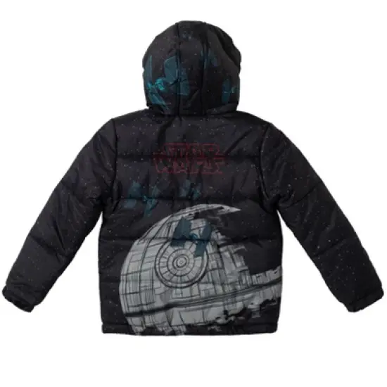 Star Wars TIE Fighter Darth Vader Zip Up Puffer Jacket Little Kid to Big Kid image {5}