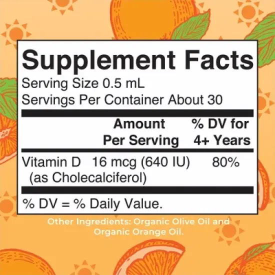 Organic Kids Vitamin D3 Liquid Drops image {1}