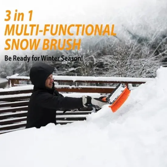 Zone Tech Ice Scraper and Extendable Brush 360&deg; Snow Brush Head for Car Windshield Flexible Arm Ice Scraper  Tool Snow Removal 2 Pack image {8}