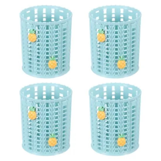 Unique Bargains Plastic Pineapple Decor Decorative Large-capacity Pencil Holder 3.1x3.1x3.9 Inch image {5}
