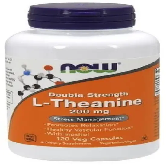L-Theanine 200 mg Double Strength by Now Foods  -  120 VegCap image {2}
