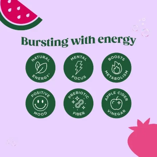 BLOOM NUTRITION Sparkling Energy Drink - Strawberry Watermelon - 12 fl oz Can image {3}