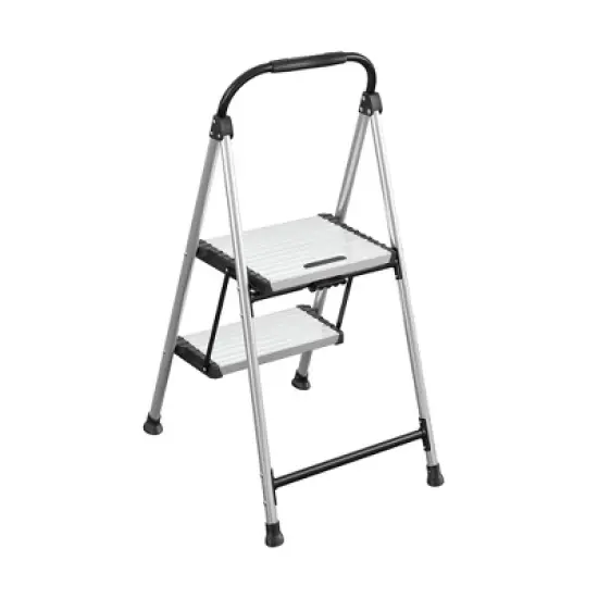 Cosco 2 Step All Aluminum Step Stool: Silver, 225 lb Capacity, No Assembly, Lightweight Stepping Stool for Adults image {11}