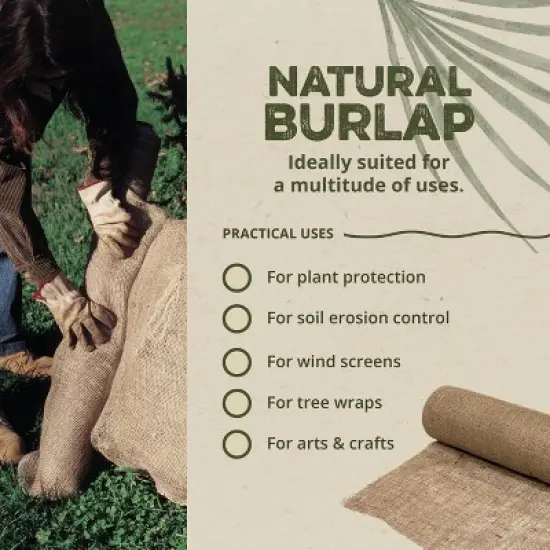 DeWitt 4 x 250 Foot 5.5 Ounce Natural Gardening Landscape Burlap Fabric Roll image {2}