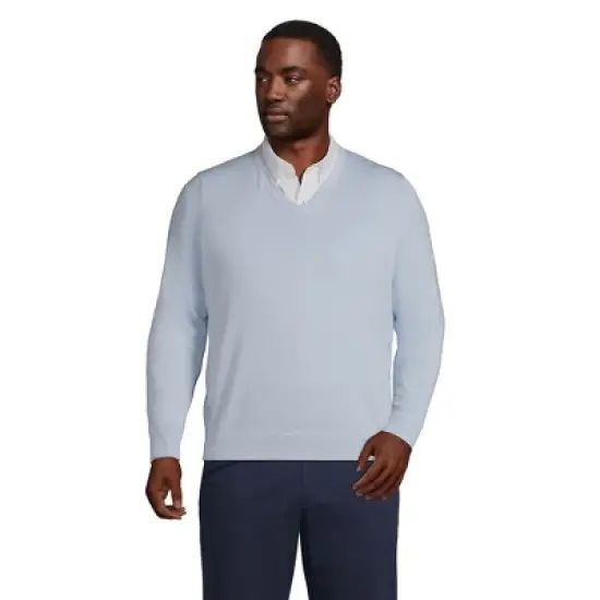 Lands' End Men's Classic Fit Fine Gauge Supima Cotton V-neck Sweater image {12}