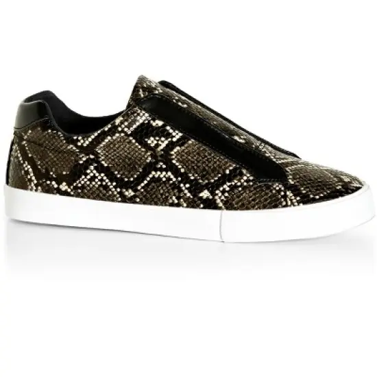 Women's WIDE FIT Sammy Leisure Shoe - snake print | EVANS image {1}