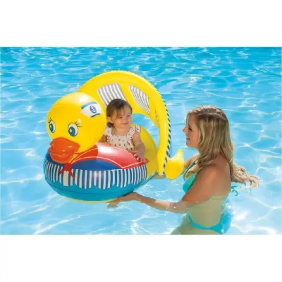Poolmaster Swimming Pool Duck Baby Rider with Sun Protection image {3}