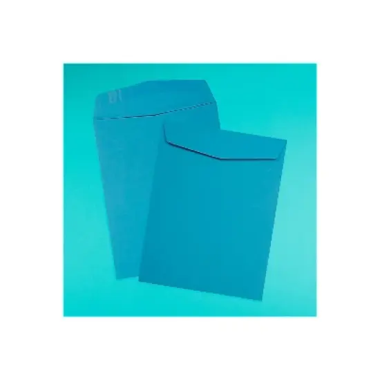 JAM Paper 10 x 13 Open End Catalog Colored Envelopes Blue Recycled 100/Pack (87725) image {3}