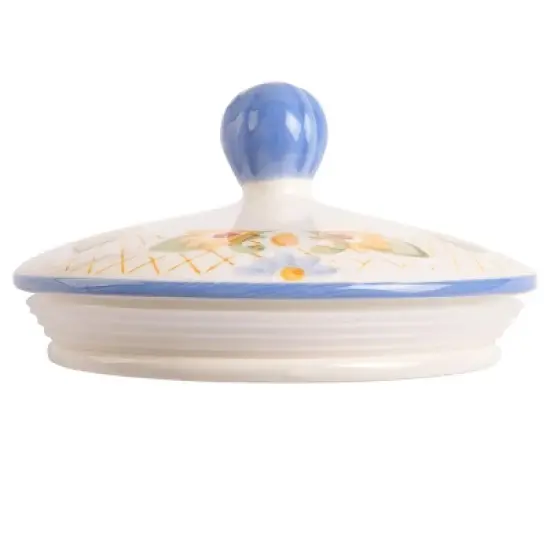 Laurie Gates California Designs Tierra 2.7 Quarts Hand Painted Stoneware Canister with Lid image {6}