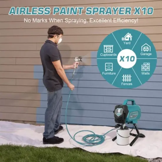 TROPOW Air Spray Gun Kit, Premium Electric Paint Gun - 750W 3300 Psi with Extension Pole & Cleaning Kits for Cars, House DIY image {8}