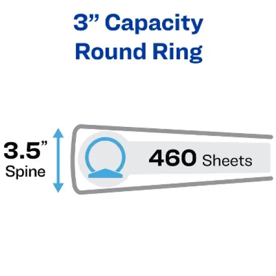 Avery 3" Economy View Binder, Round Rings, 2 White Binders (5741) image {1}