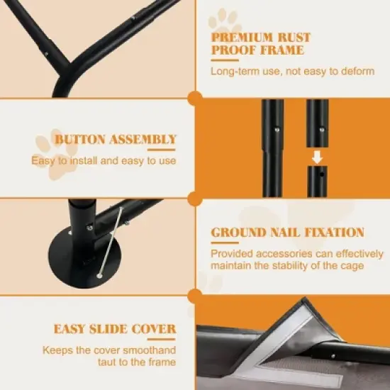 Gulches Gray Portable Dog Shade Shelter Tent for Outdoor Use image {6}