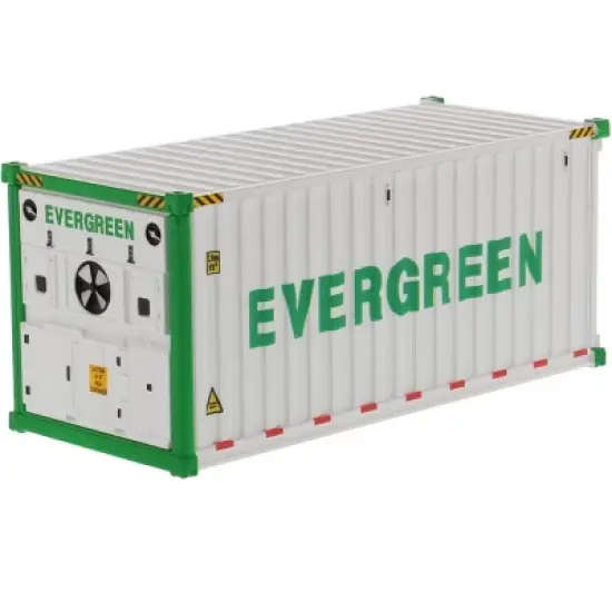 20' Refrigerated Sea Container "EverGreen" White "Transport Series" 1/50 Model by Diecast Masters image {2}