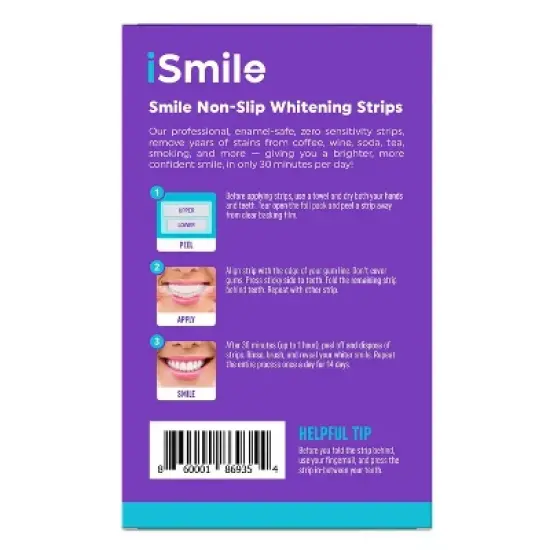 iSmile Teeth Whitening Strips Kit - Mint Oil - 44ct image {1}