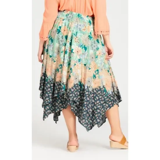 Women's Plus Size Nora Hanky Hem Skirt - mint | AVENUE image {3}