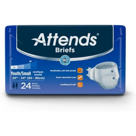 Attends Adult Unisex Briefs with Refastenable Tabs image {3}