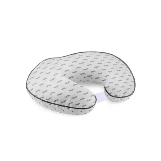 Bacati - 3 pc Mustache/Plus Gray Muslin Hugster Feeding & Infant Support Nursing Pillow with 2 removable zippered covers image {2}