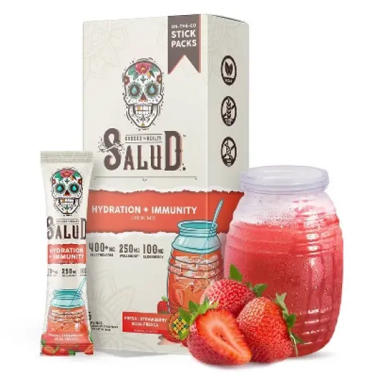 Salud Hydration + Immunity Strawberry Electrolyte Drink Mix - 6pk/0.21 oz Packet Sticks image {6}