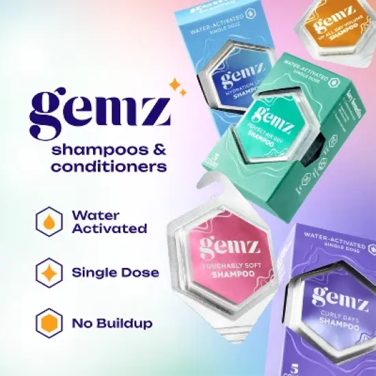 gemz Volumizing Shampoo, Up All Day, Color Safe - 5ct/0.3oz image {2}