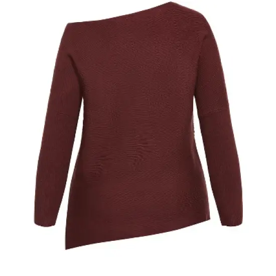 Women's Plus Size Lean In Jumper - bordeaux | CITY CHIC image {5}