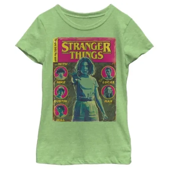 Girl's Stranger Things Vintage Comic Book Cover T-Shirt image {3}