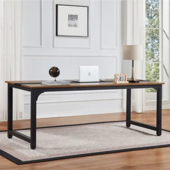 MaseiKar Computer Desk Large Office Desk, Gaming Desk Writing Desk Work Desk for Home Office, Study, Modern Simple Wooden Desk, Large Legroom image {2}