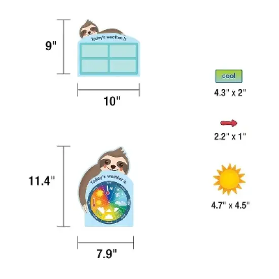 Carson-Dellosa Carson Dellosa One World Sloth Dress Me for the Weather Bulletin Board Set 54 Pieces image {2}