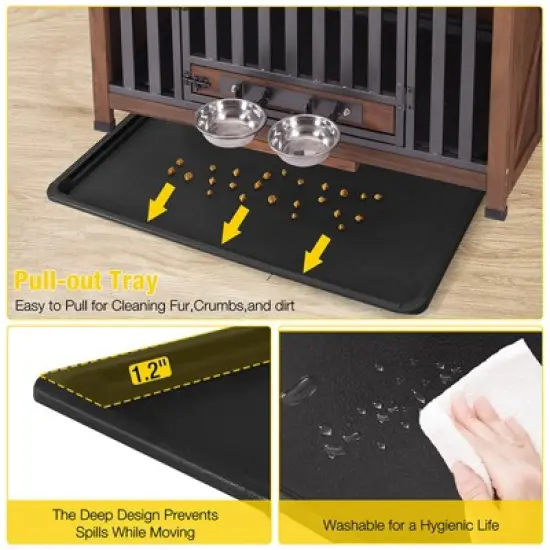 Aivituvin Wooden Dog Crate with Folding Design | Strong Iron Door-AIR100/100-B image {8}