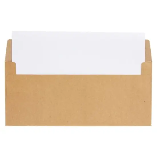 Paper Junkie 100 Pack Bulk #10 Brown Envelopes with Gummed Seal for Invitations, Mailing Letters, Checks, 4-1/8 x 9-1/2 in image {4}