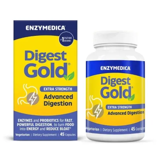 Enzymedica Digest Gold Enzymes and Probiotics Advanced Digestion Extra Strength Digestive and Gut Support Supplement Capsules - 45ct image {1}