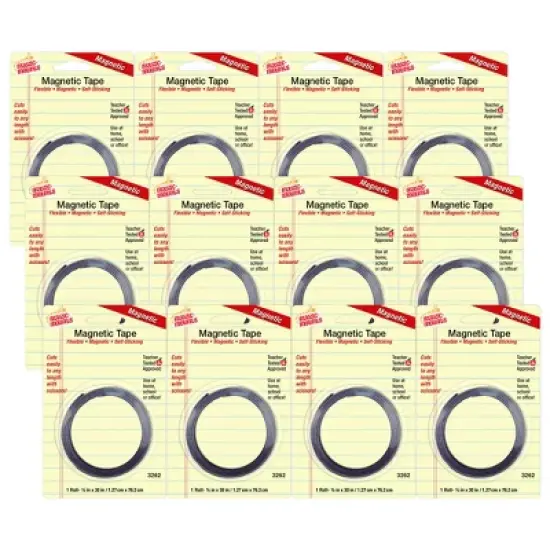 Magic-Mounts&reg; Self-Sticking Magnetic Tape Roll, 1/2" x 30", Pack of 12 image {4}