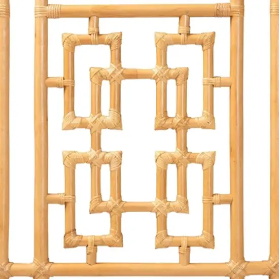 bali & pari Queen Size Galvan Rattan Standalone Headboard Light Honey image {1}