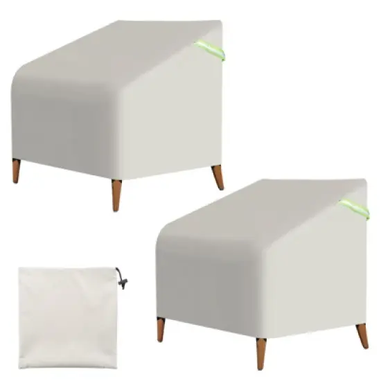 Unique Bargains 600D Oxford Waterproof Lawn Patio Chair Cover 2 Pcs image {3}