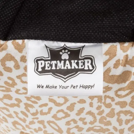 Cat House - Indoor Bed with Removable Foam Cushion - Cat Cave for Puppies, Rabbits, Guinea Pigs, and Other Small Animals by PETMAKER (Animal Print) image {5}