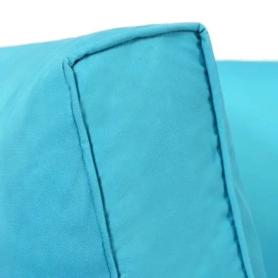 5pc Wicker Patio Seating Set with Cushions - Gray/Blue - GODEER image {9}