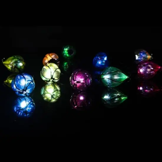 Alpine Corporation 10ct LED Solar Colorful Air Balloons: Polystyrene, Weather-Resistant, Garden Decor image {2}