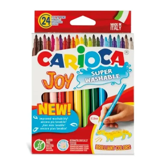 CARIOCA Joy Fine Tip Washable Felt Tip Pens, 24 Per Pack, 2 Packs image {1}