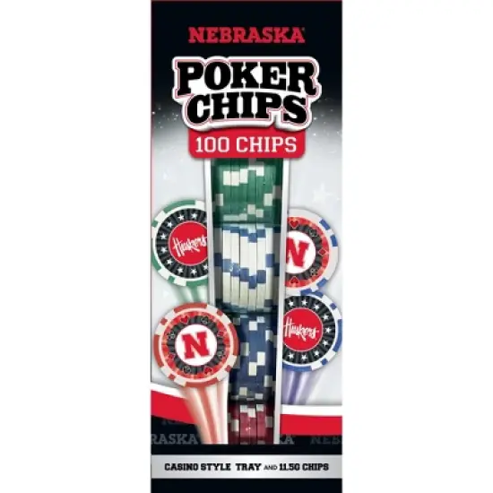MasterPieces Casino 100 Piece Poker Chip Set - NCAA Nebraska Cornhuskers image {1}